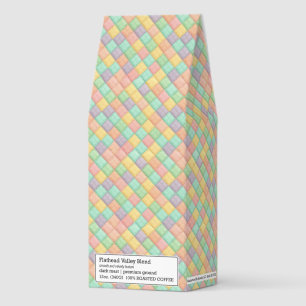 Colorful spring/Easter vintage patchwork quilt  Roasted Coffee