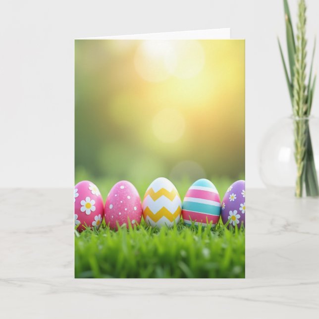 Colorful Spring Egg Display Card (Front)
