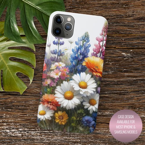 Colorful Spring Fieldflowers Floral Watercolor Art iPhone 11 Pro Max Case