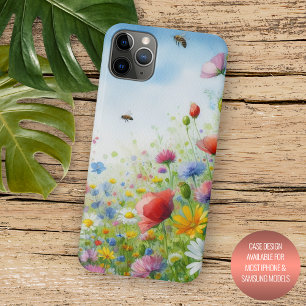 Colorful Spring Fieldflowers Floral Watercolor Art iPhone 11 Pro Max Case