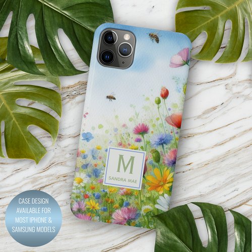 Colorful Spring Fieldflowers Floral Watercolor Art iPhone 11 Pro Max Case