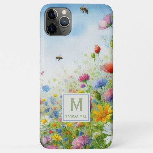 Colorful Spring Fieldflowers Floral Watercolor Art iPhone 11 Pro Max Case