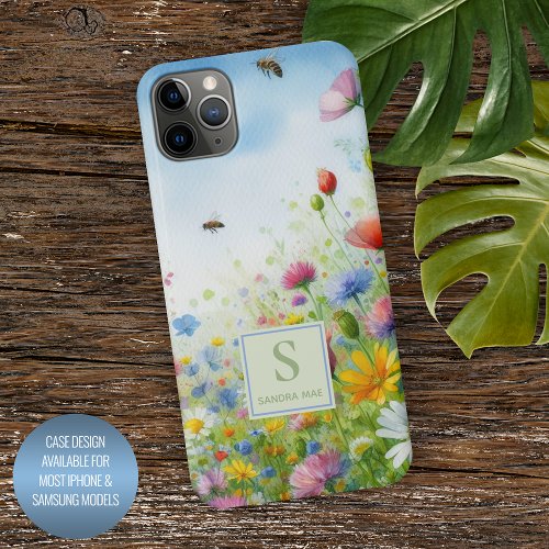 Colorful Spring Fieldflowers Floral Watercolor Art iPhone 11Pro Max Case