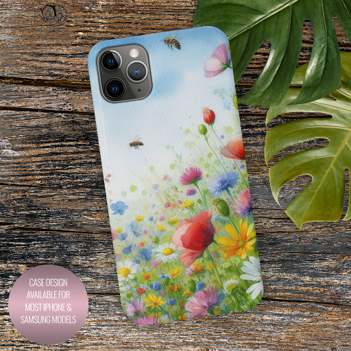 Colorful Spring Fieldflowers Floral Watercolor Art iPhone 11Pro Max Case