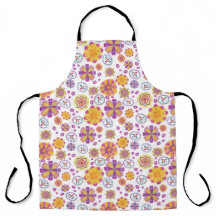 Colorful Spring Floral All-Over Print Apron