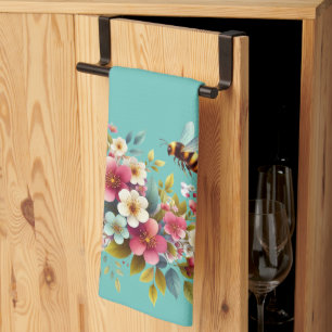 Colorful, Spring/Floral bee Kitchen Towel
