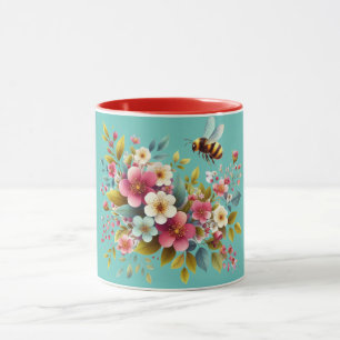 Colorful, Spring/Floral bee Mug