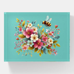 Colorful, Spring/Floral bee Paperweight