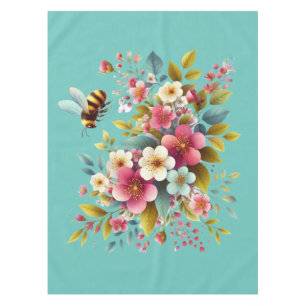 Colorful, Spring/Floral bee Tablecloth