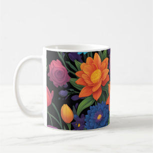 Colorful spring floral design coffee mug
