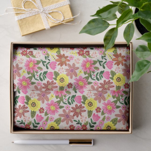 Colorful Spring Floral Garden Gift Wrapping Paper (Gift)