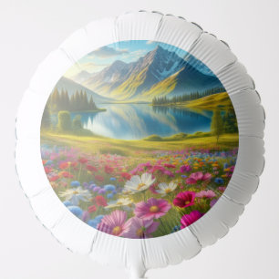 Colorful spring/floral mountain lake balloon
