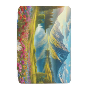 Colorful spring/floral mountain lake iPad mini cover