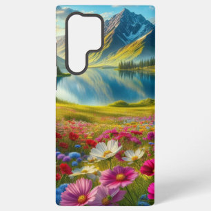 Colorful spring/floral mountain lake samsung galaxy s22 ultra case