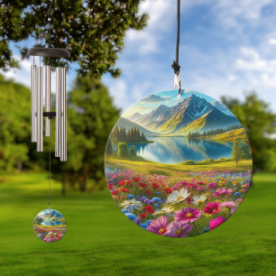 Colorful spring/floral mountain lake wind chime