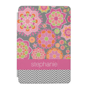 Colorful Spring Floral Pattern Custom Name iPad Mini Cover