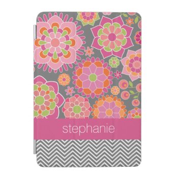 Colorful Spring Floral Pattern Custom Name Ipad Mini Cover by MarshBaby at Zazzle