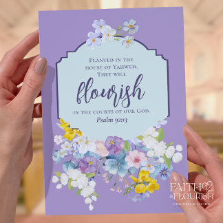 Colorful Spring Floral Scripture Church Bulletin