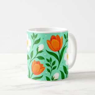 Colorful Spring Floral Seamless Pattern Coffee Mug