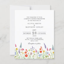 Colorful spring floral wedding Invitation
