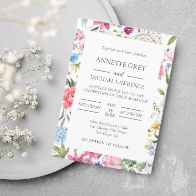  Colorful spring Floral Wedding Invitation (Creator Uploaded)