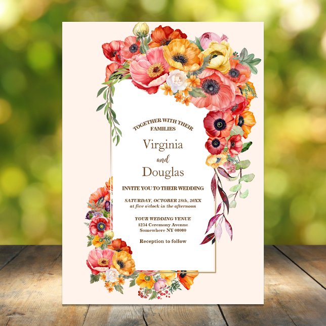 Colorful Spring Floral Wedding Invitation (Creator Uploaded)