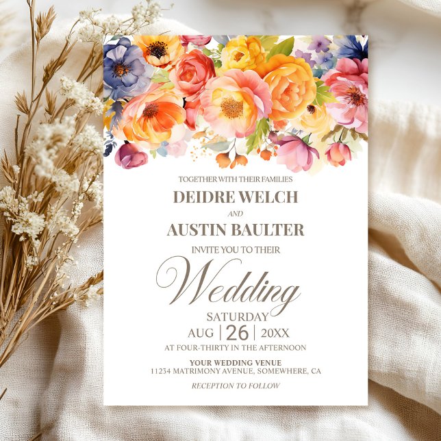Colorful Spring Floral Wedding Invitation (Creator Uploaded)