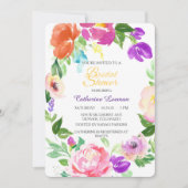 Colorful Spring Floral Wreath Bridal Shower Invite (Front)