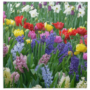 Colorful spring flower garden napkin