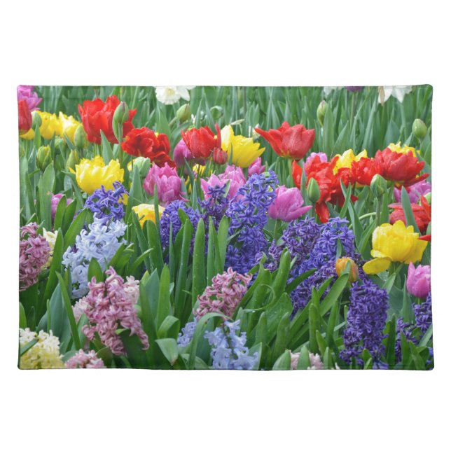 Colorful spring flower garden placemat (Front)
