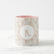 Colorful Spring Flower Pattern Monogram