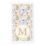 Colorful Spring Flower Watercolor Pattern Monogram Paper Guest Towels
