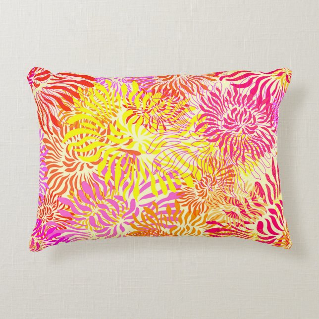 Colorful Spring Flowers Accent Pillow (Front)