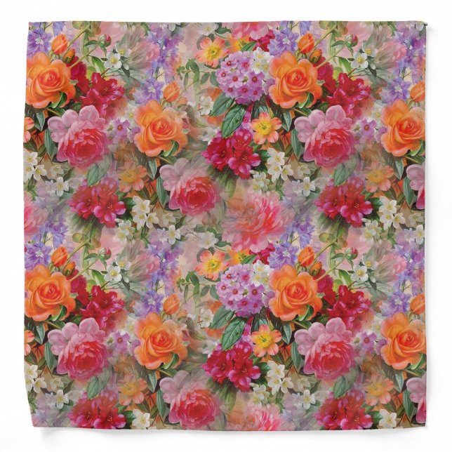 Colorful Spring Flowers Bandana (Front)