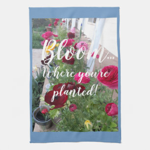 Colorful Spring Flowers Bloom gift Tea Towel