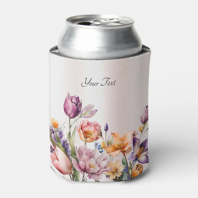Colorful Spring Flowers Can Cooler (Can Front)