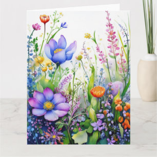Colorful Spring Flowers  Card