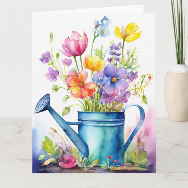 Colorful Spring Flowers  Card (Front)