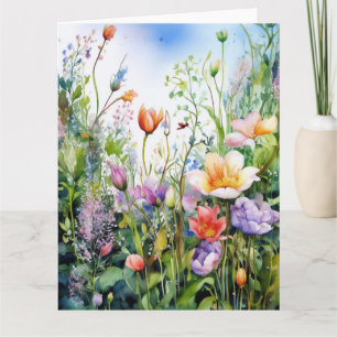 Colorful Spring Flowers  Card