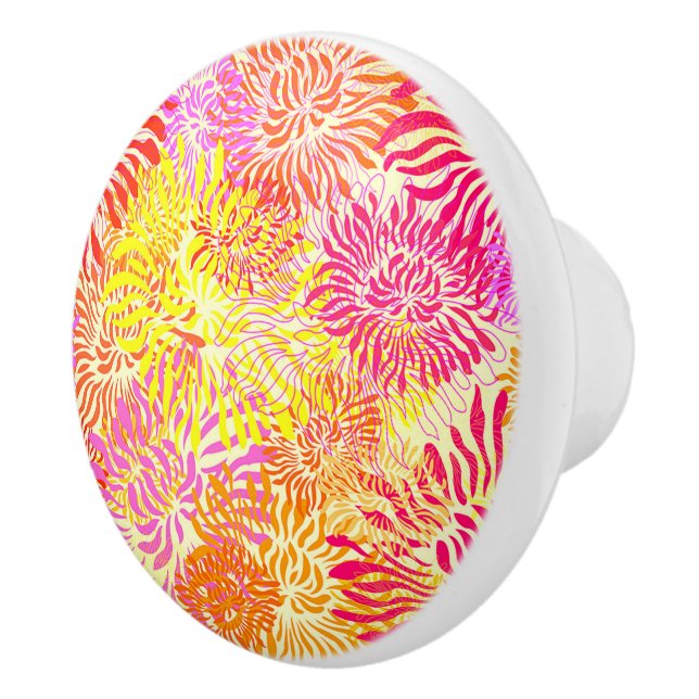 Colorful Spring Flowers Ceramic Knob (Right)