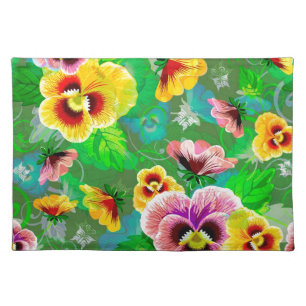 Colorful Spring Flowers Design Cloth Placemat