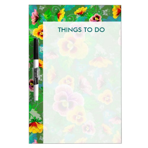 Colorful Spring Flowers Design Dry_Erase Board