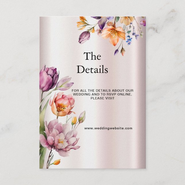 Colorful Spring Flowers Detail Enclosure Card (Front)