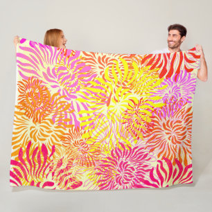Colorful Spring Flowers Fleece Blanket