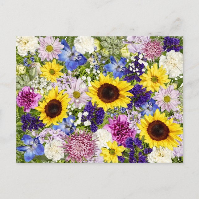 Colorful Spring Flowers Floral Collage Photo Postcard (Front)