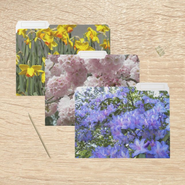 Colorful Spring Flowers Floral File Folder (In Situ)