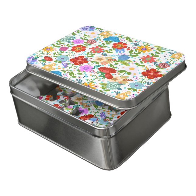 Colorful Spring Flowers Jigsaw Puzzle (Lid Open)