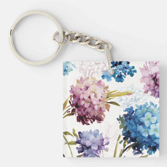 Colorful Spring Flowers Keychain (Front)