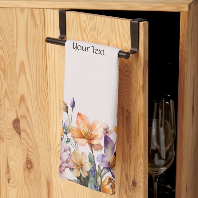 Colorful Spring Flowers Kitchen Towels (Thirds Fold)