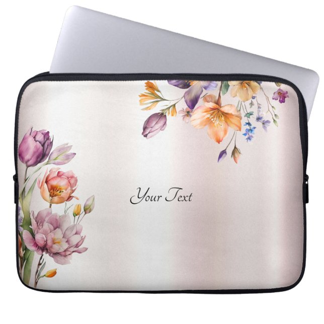 Colorful Spring Flowers Laptop Sleeve (Front)